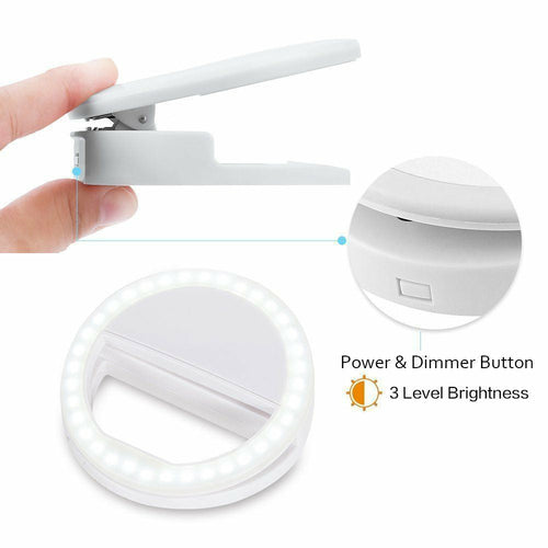Portable Selfie Ring Clip On for a Mobile Phone