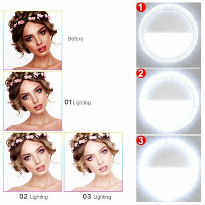 Portable Selfie Ring Clip On for a Mobile Phone